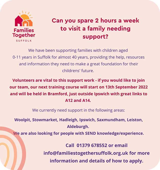 Families Together Suffolk Volunteers Wanted